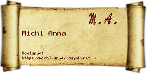 Michl Anna névjegykártya